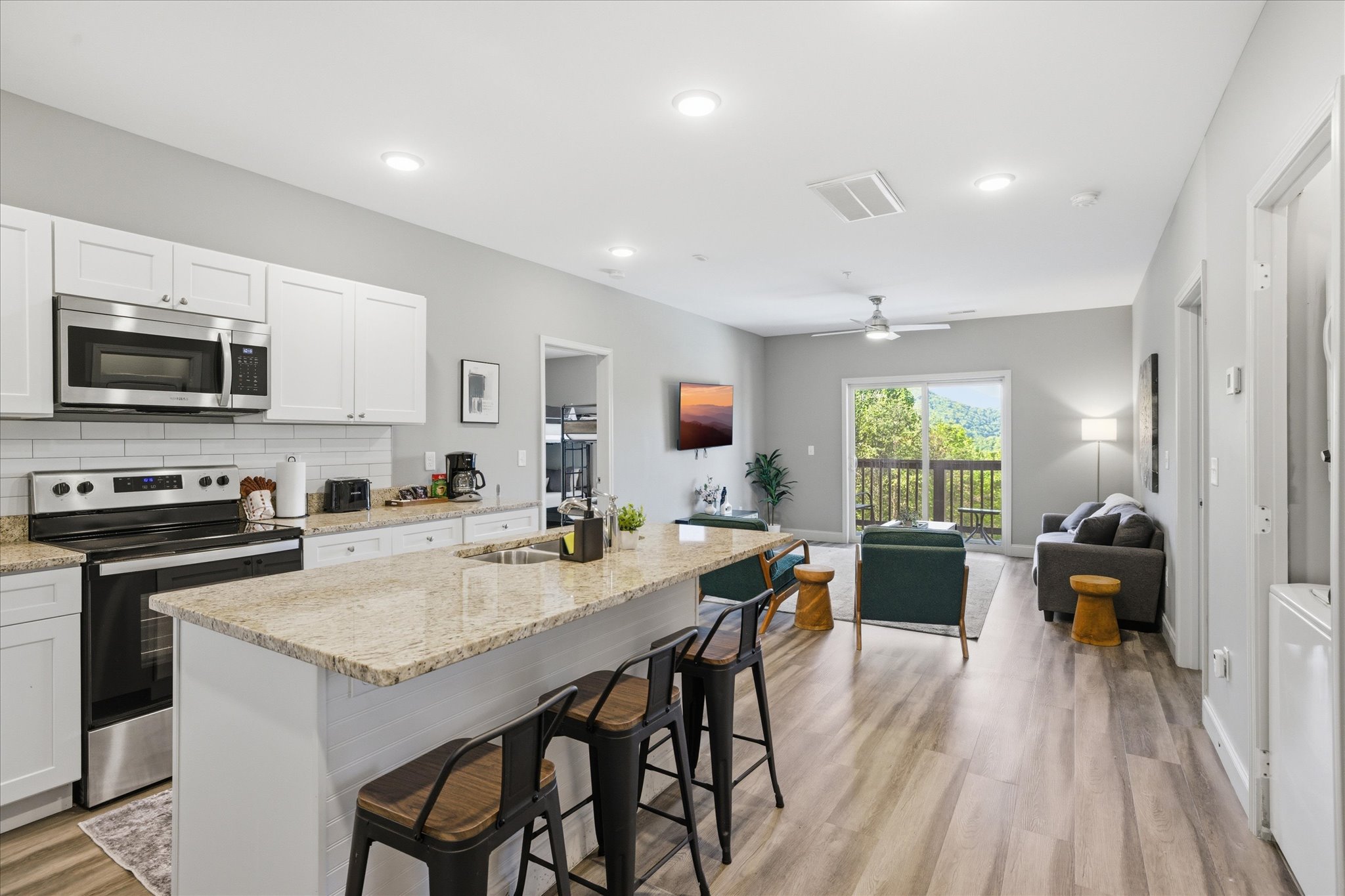 Pull up a seat in Unit 1 and stay in the mix—whether it’s coffee, snacks, or keeping the cook company, this spot keeps everything within reach and everyone connected.