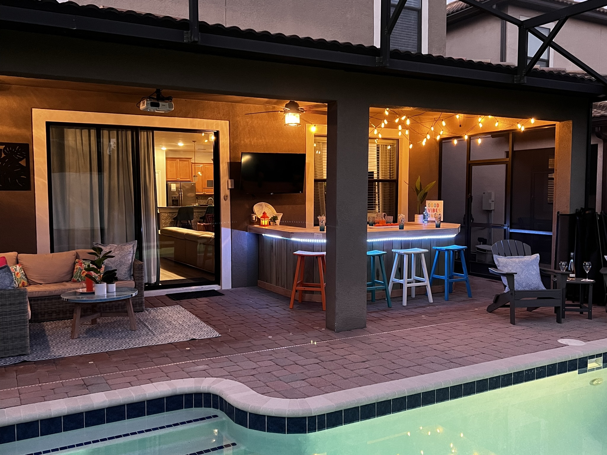 You will enjoy being poolside just as much or more at night!