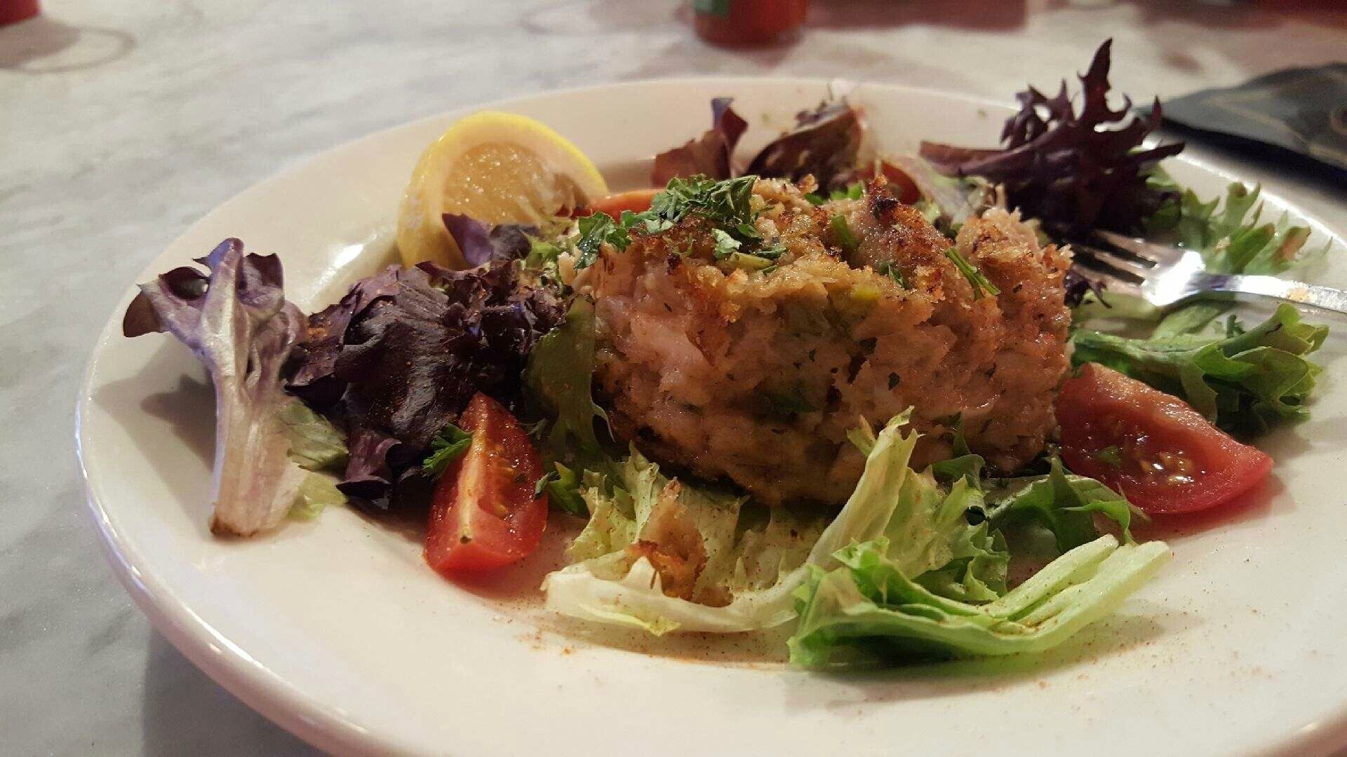 Crab Cake Napoleon; OLDE NOLA COOKERY, 205 Bourbon St.
