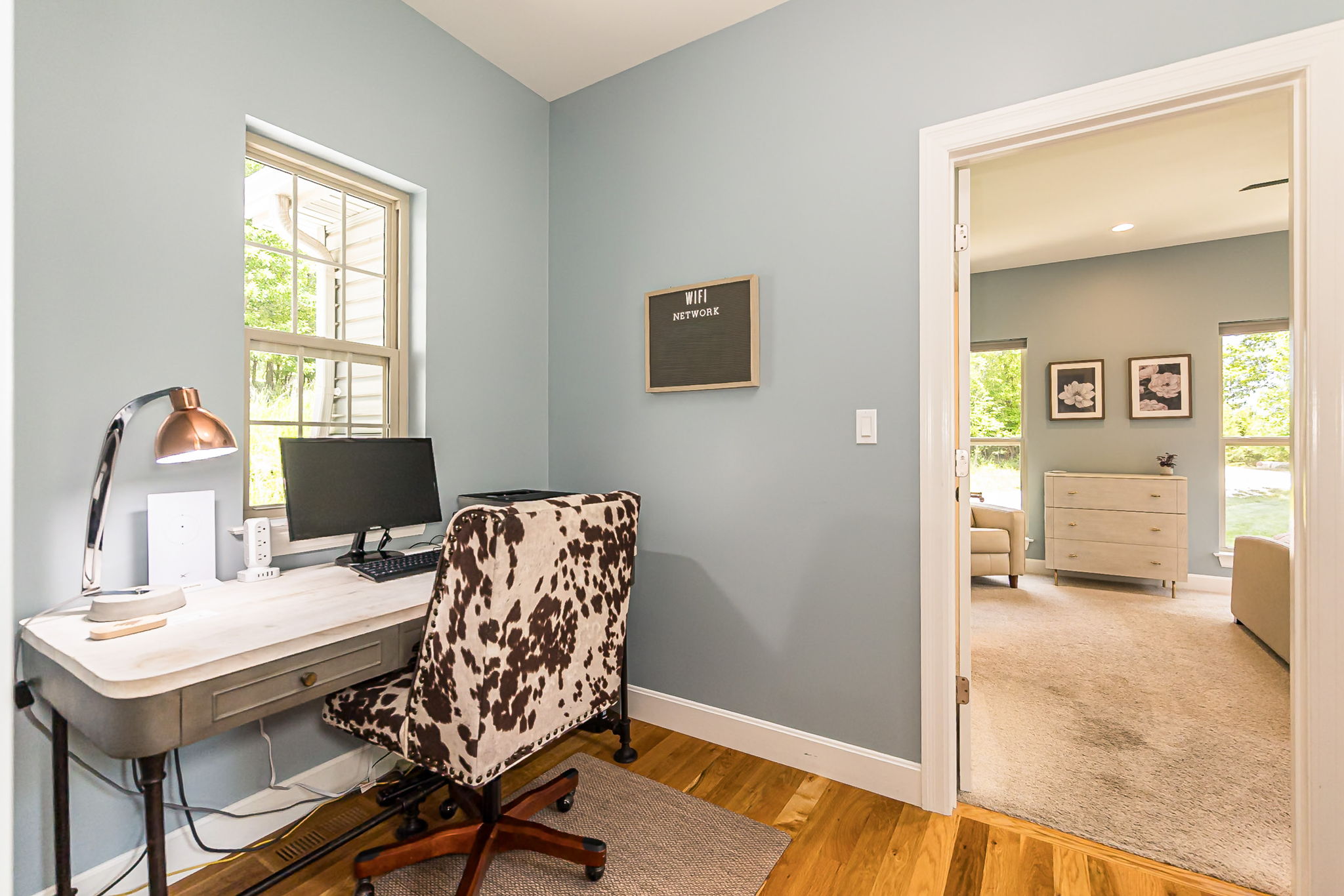 Dedicated workspace for remote work or trip planning.