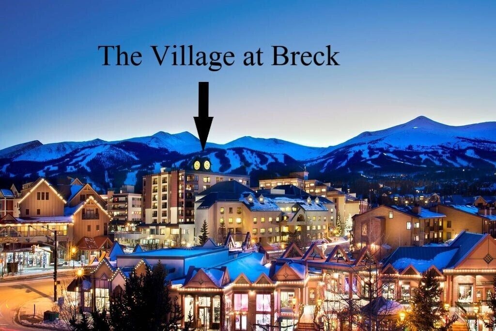 The condo is in the Wetterhorn Clock Tower building at the Village at Breck