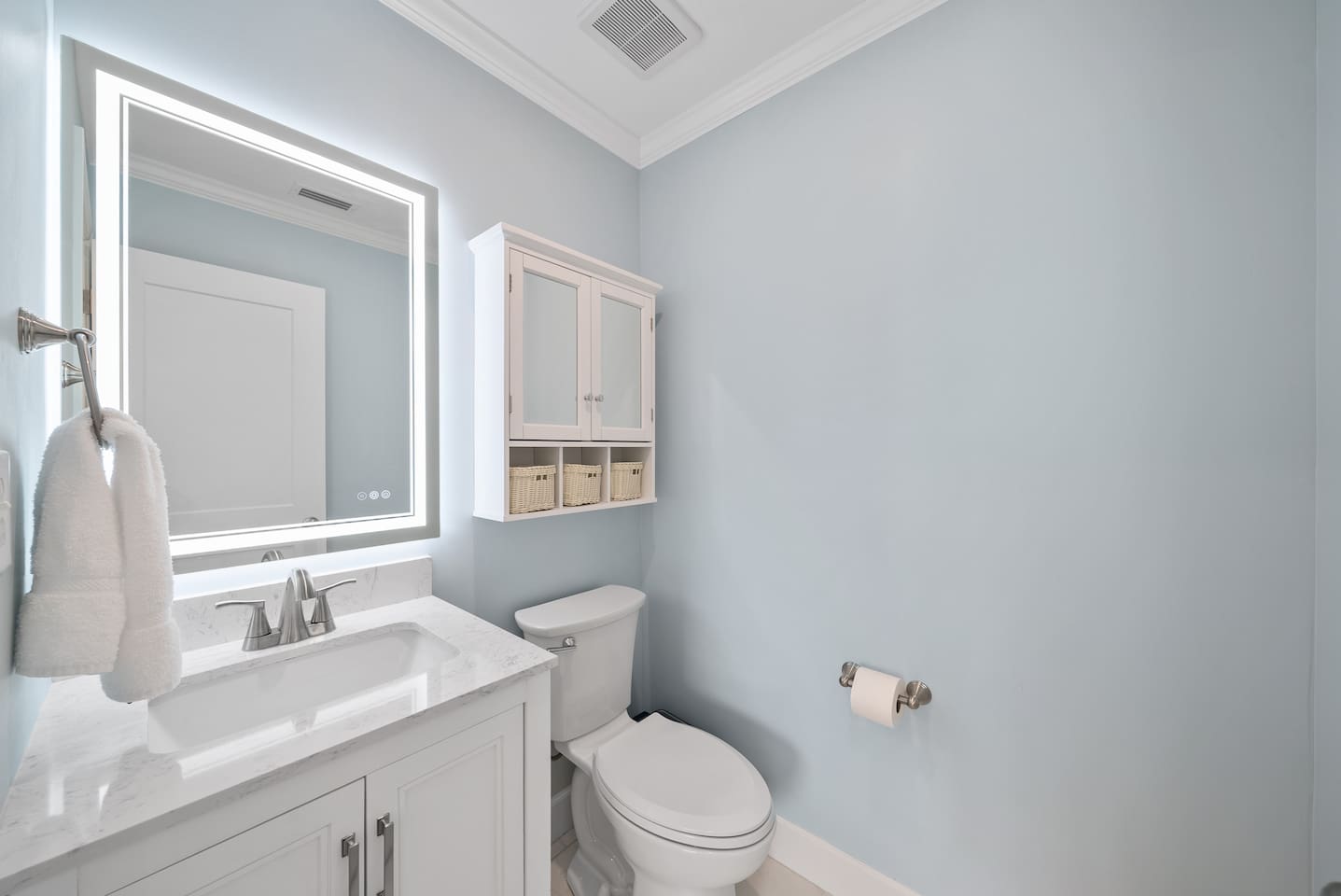 Half bathroom in Unit A. 