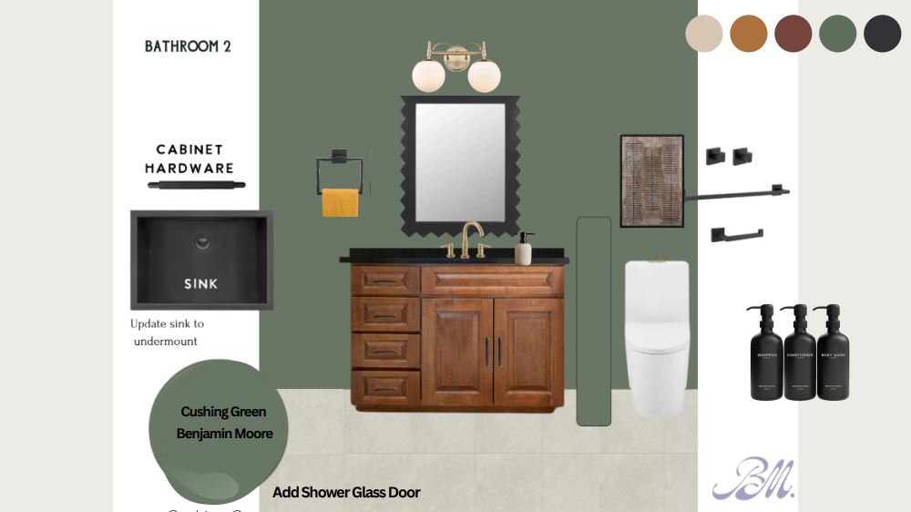 Modern bathroom with upgraded vanity, stylish fixtures, and a walk-in shower featuring glass doors