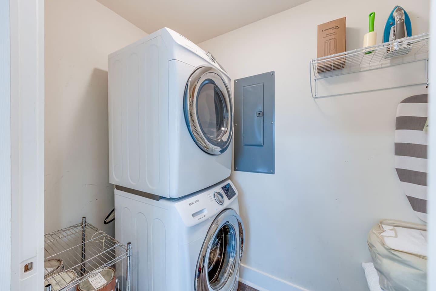 Convenient laundry area equipped with modern appliances, making it easy to take care of your laundry needs during your stay.
