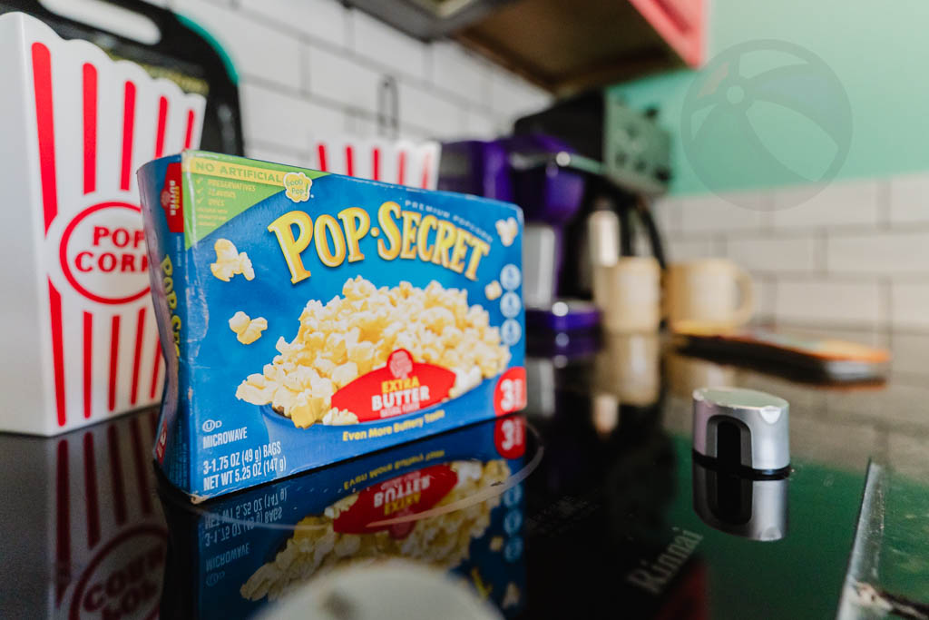 The popcorn is just for pictures so you can imagine curling up and watching a movie together