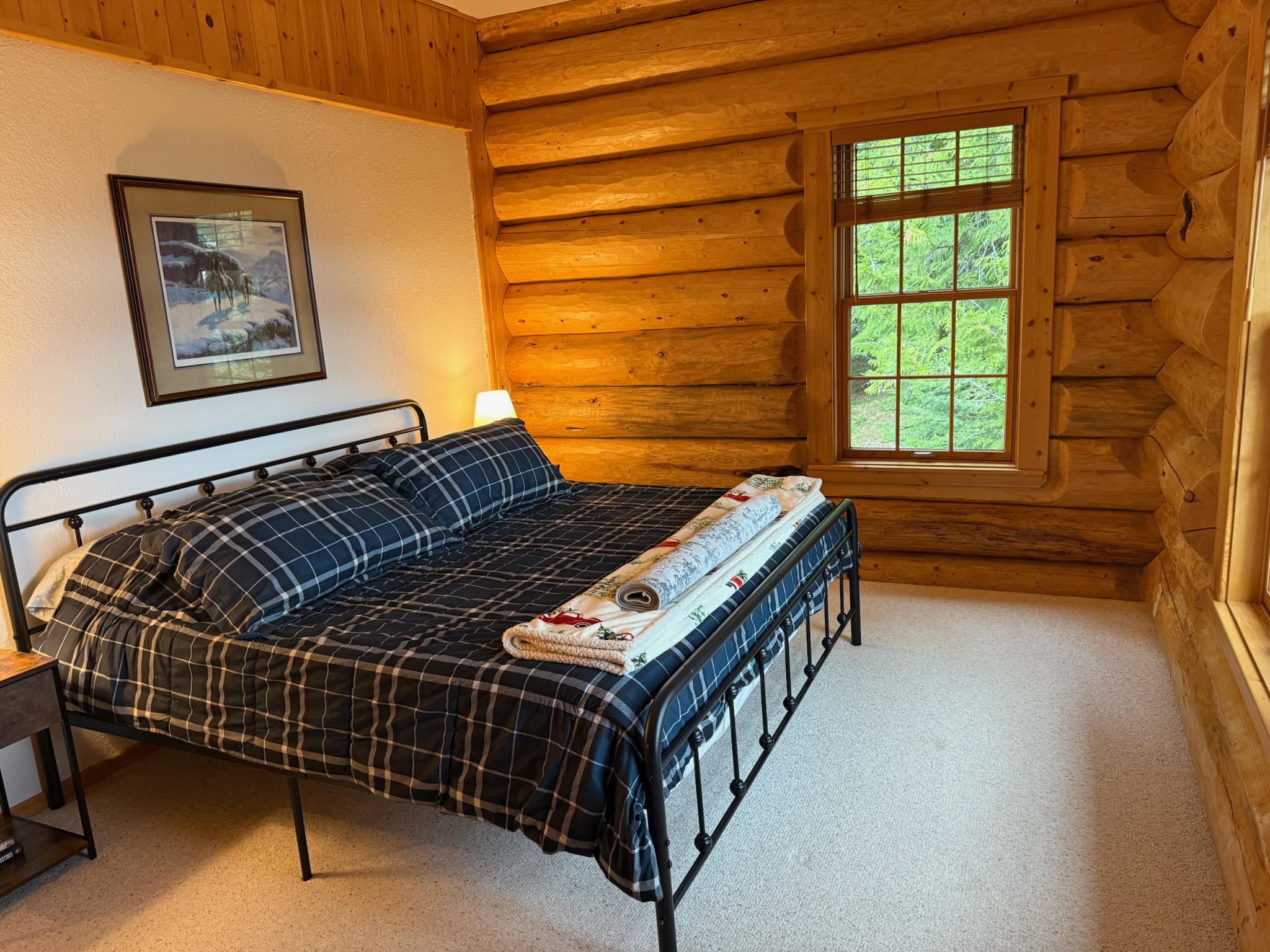 King sized bed in upstairs guest