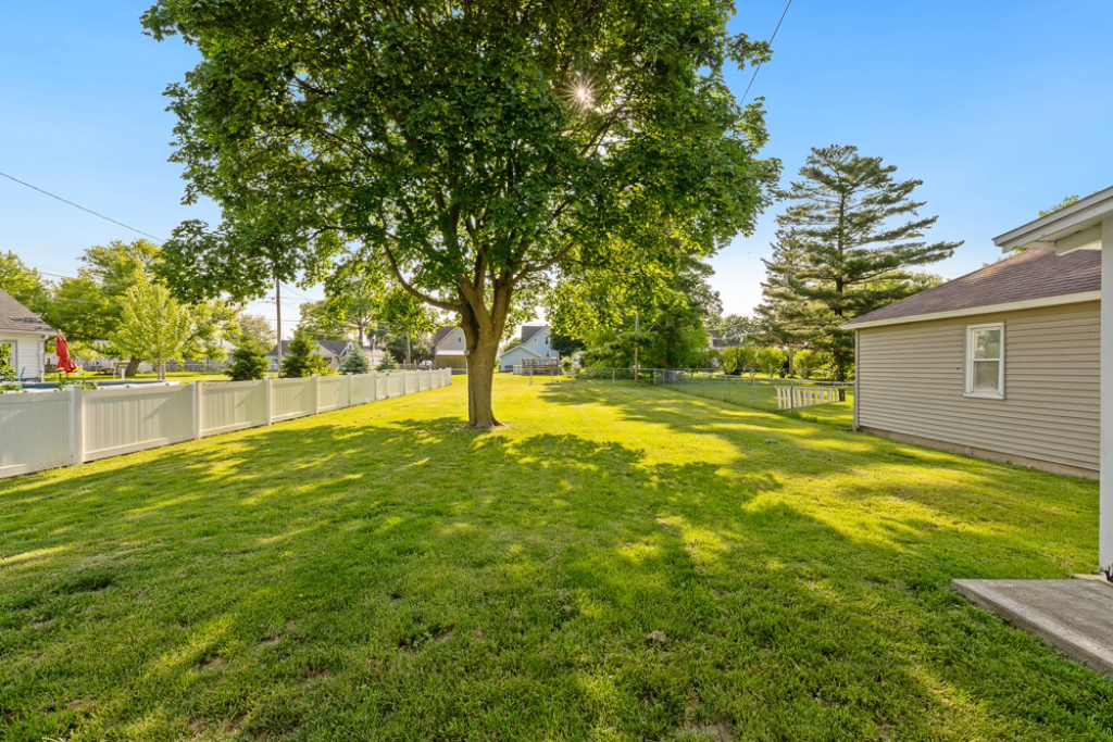 Large fenced yard