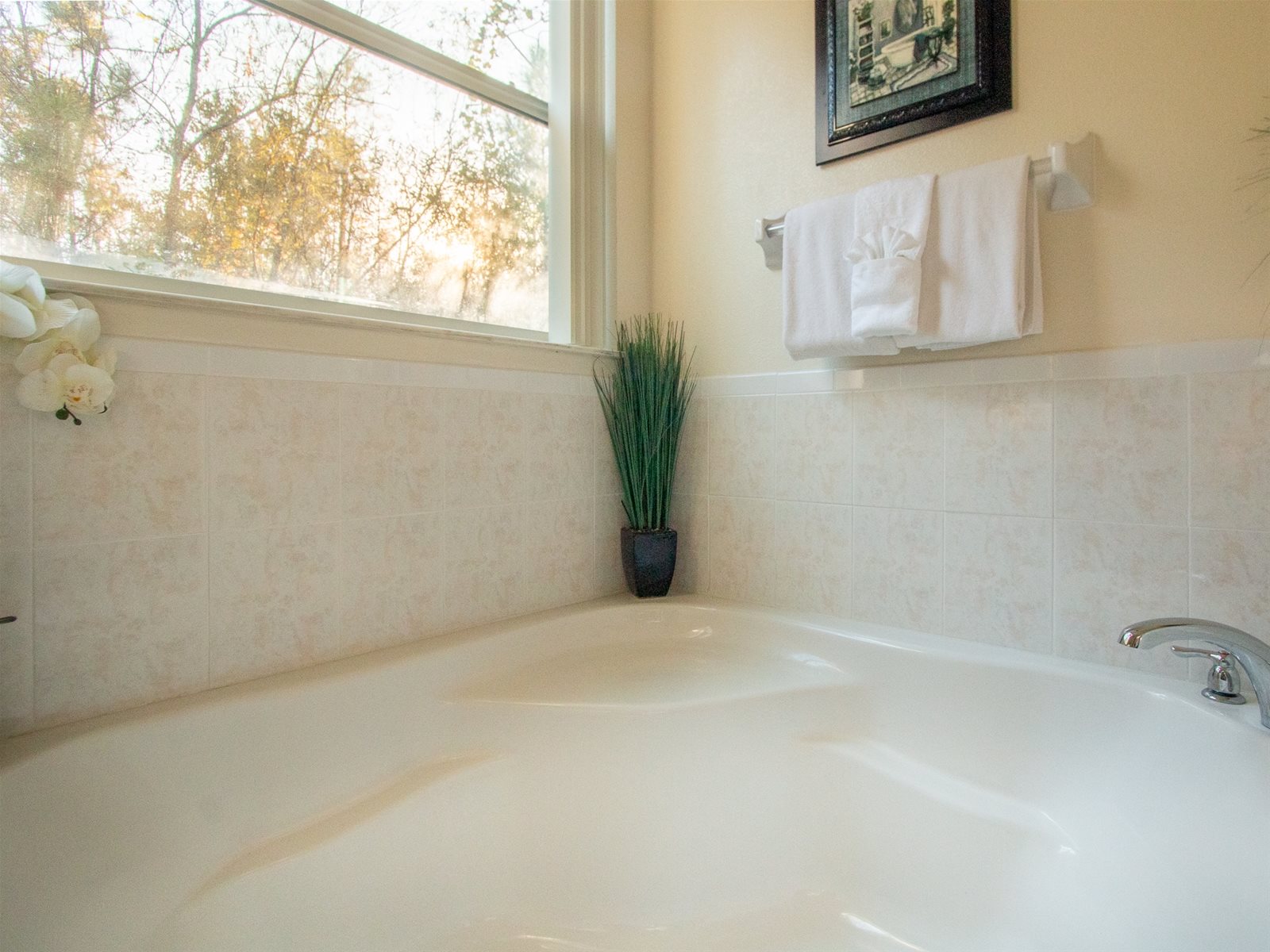 Large soaking tub
