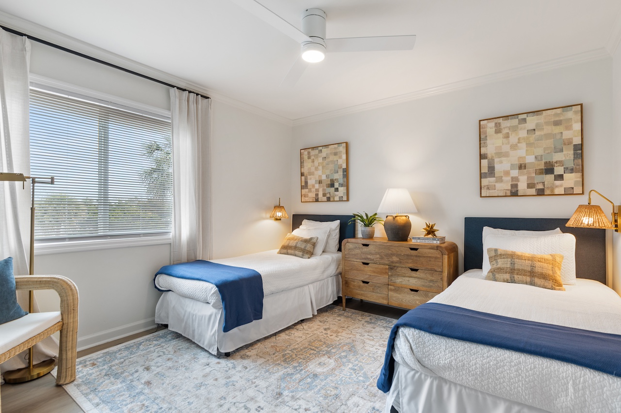 Twin Bedroom | 211C Oceanside Villas | Isle of Palms SC | IOP Escapes