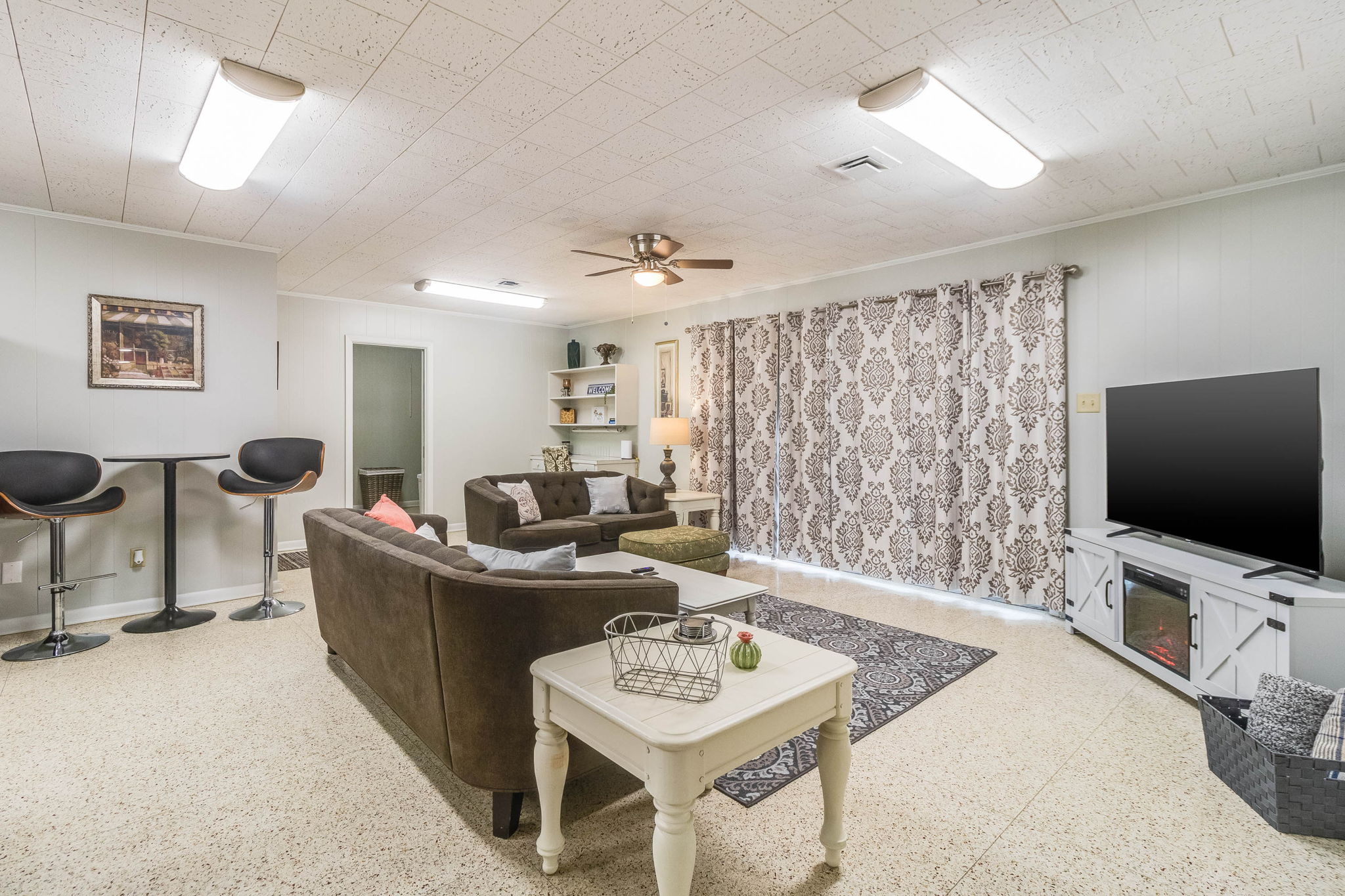 View of Living Room with Laundry Room in the Background