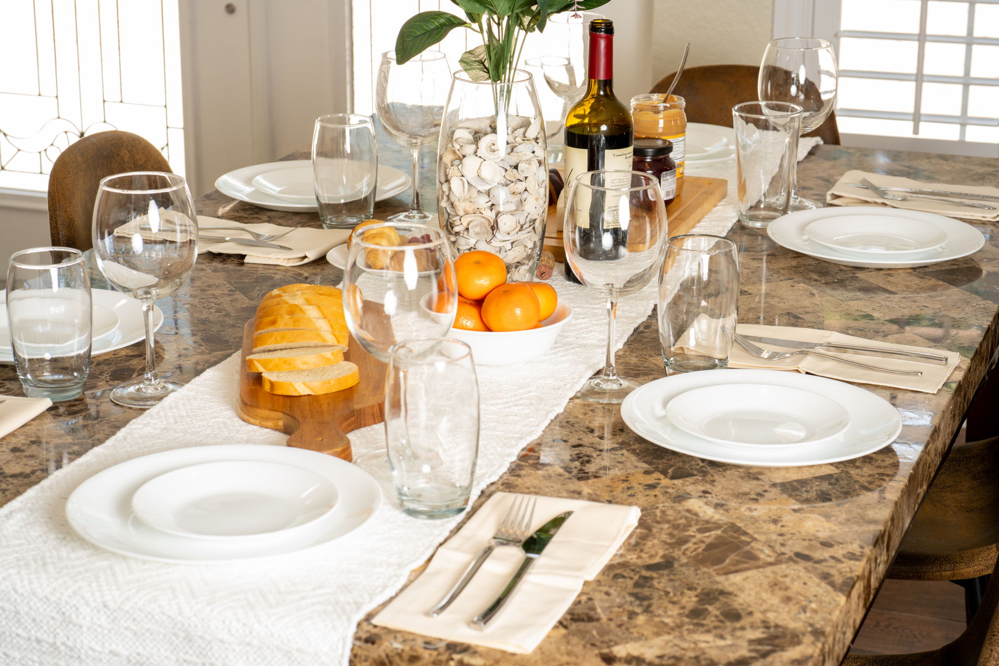 Combining classic architectural details with warm modern finishes, this dining room feels both refined and approachable.