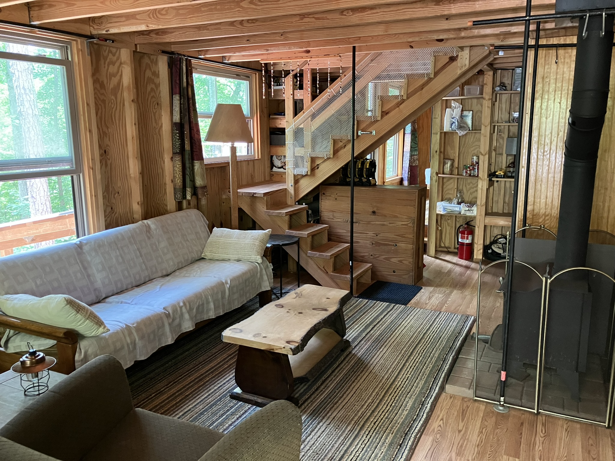 Main room, stairs to upper level.