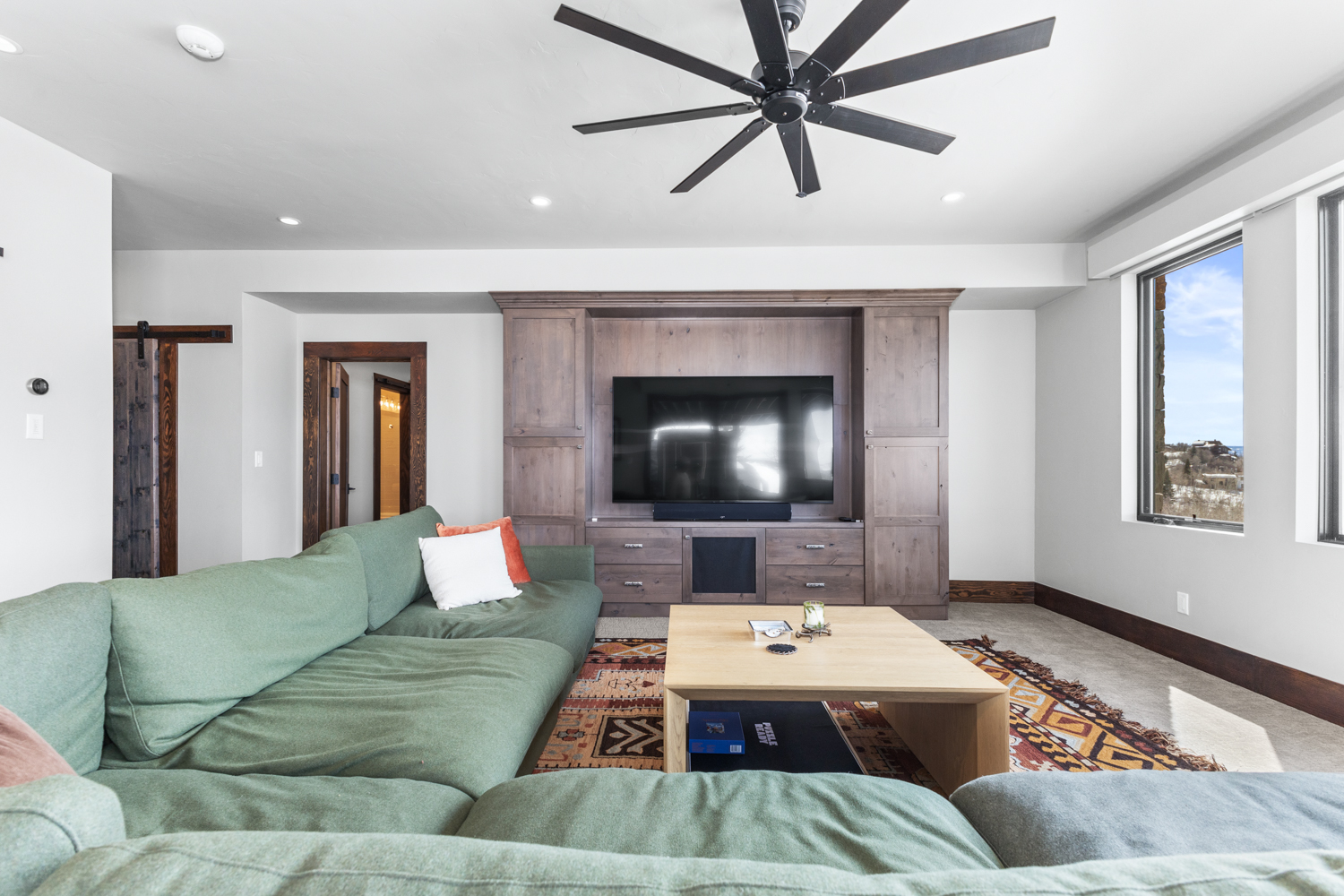 Lower Level Living Room | Ceiling Fan
