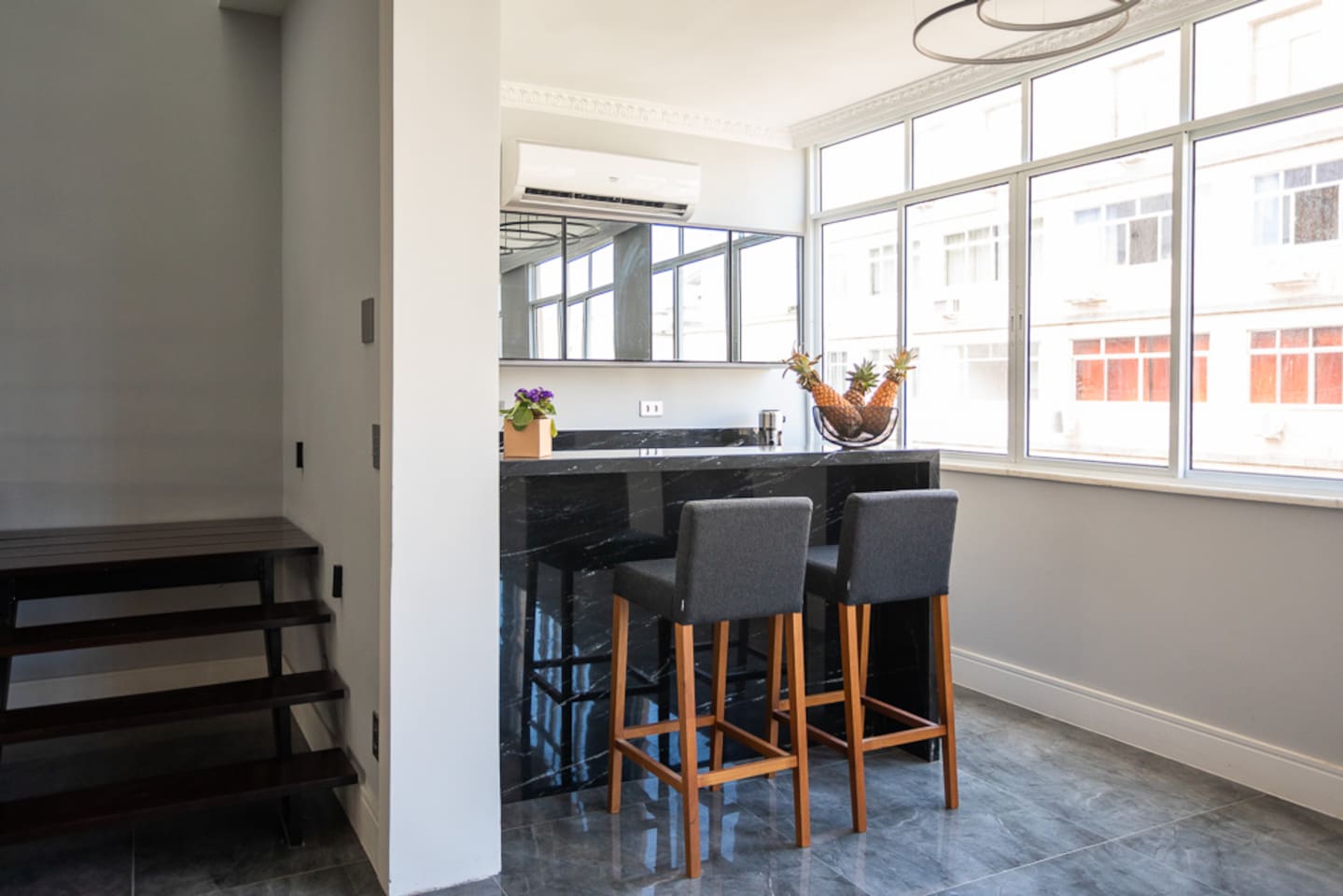 Wet bar with sink -- perfect for drinks or coffee!