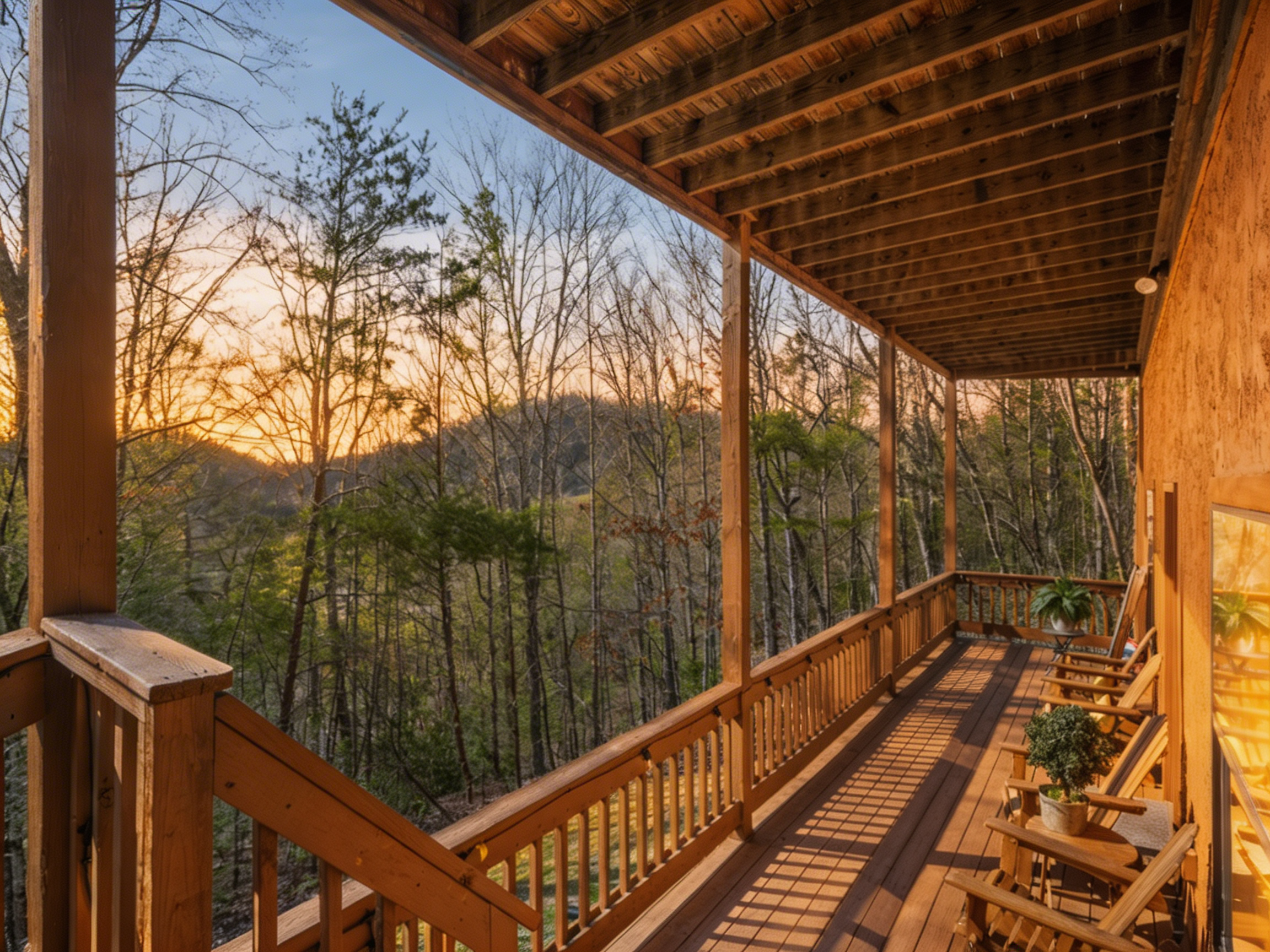 Bottom deck with the hot tub.