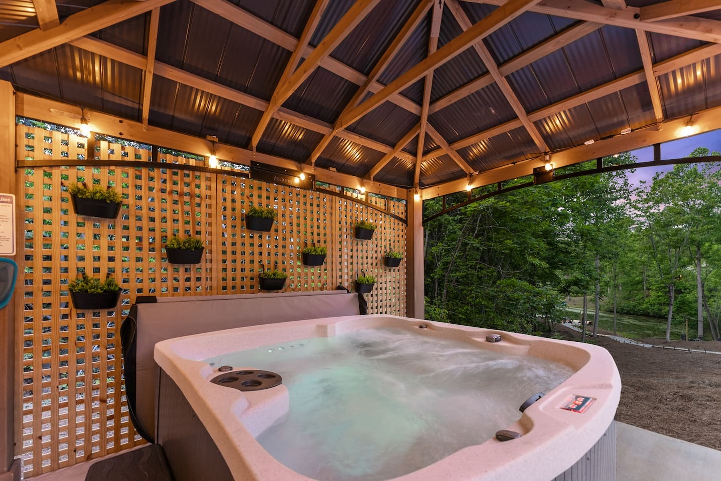 Soak & Unwind in the Private Hot Tub with Lake View access