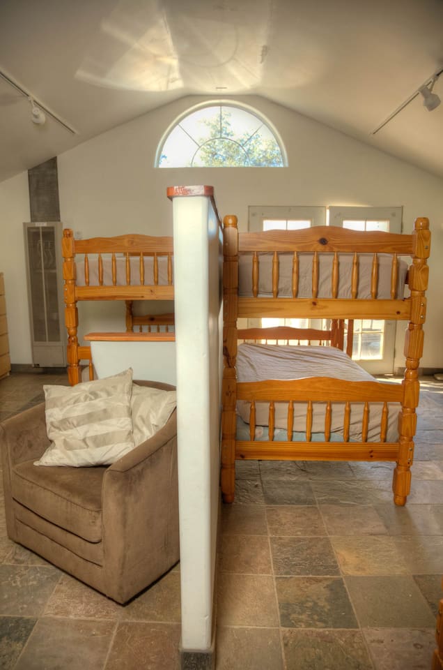 7 bunks = 14 beds with REAL twin mattresses (no foam!)