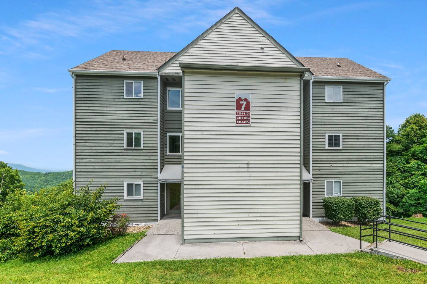 Building 7 and the back of the complex