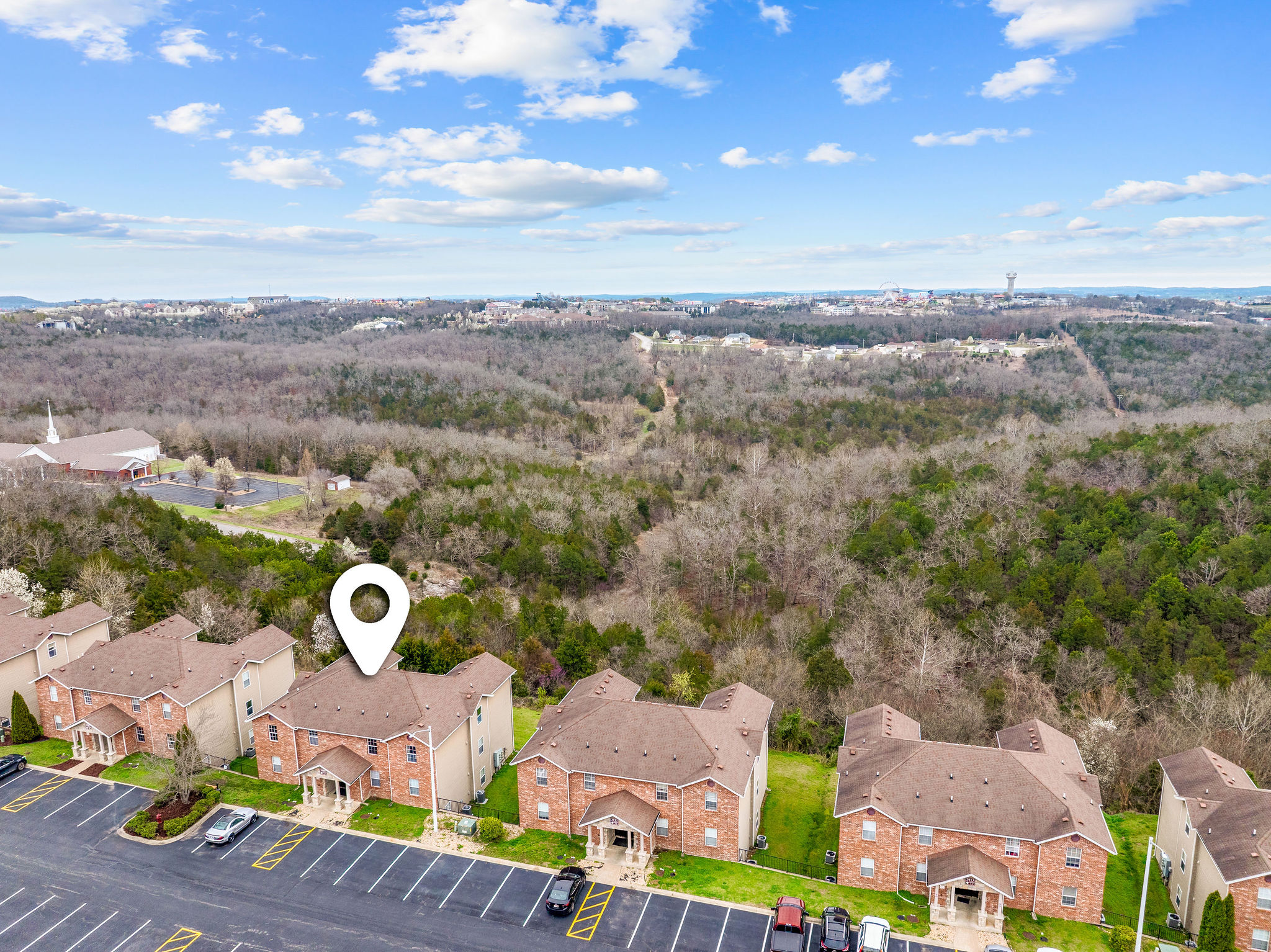 Aerial view showing the property location