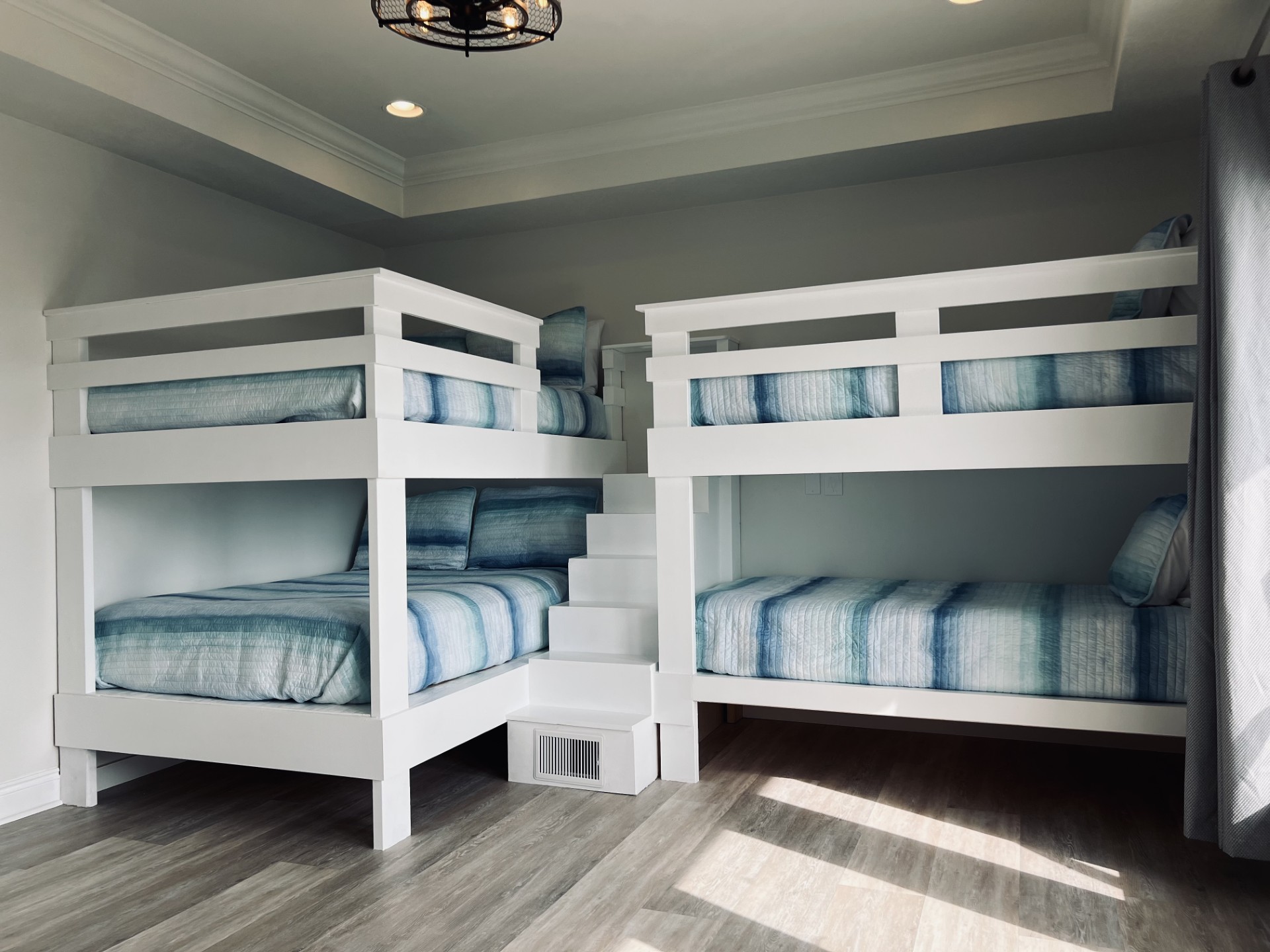 Love the new custom built bunk beds! 58" TV is hung on the wall across from the bunk beds to complete this room. New professional pictures coming soon!