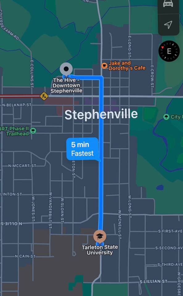 Located just one mile from Tarleton State University, this property is ideal for campus visits or events.