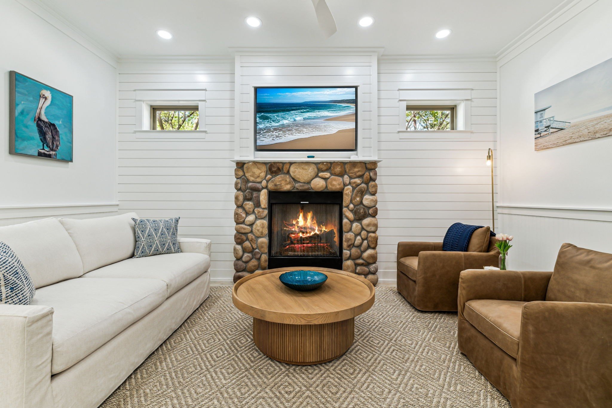 Open concept kitchen, dining room, and living room.  (Fireplace is for aesthetics at this moment.   Please do not use or touch.)