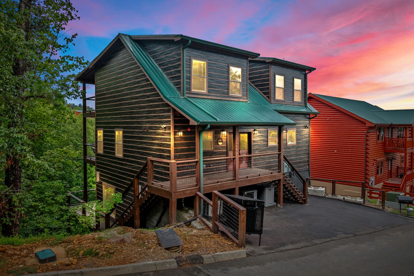 front of cabin
