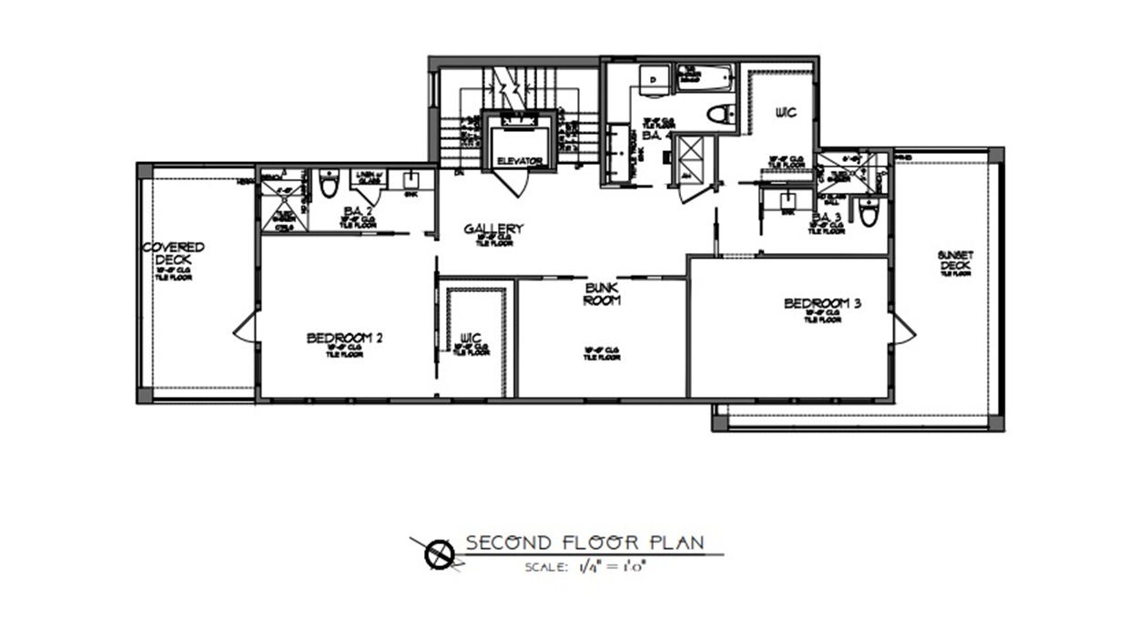 The second floor is designed for easy family living, with two guest rooms, a fun bunk room, private baths, and decks on both sides for sunrise and sunset moments. It’s a spacious level where kids can gather, guests can unwind, and everyone feels at home.