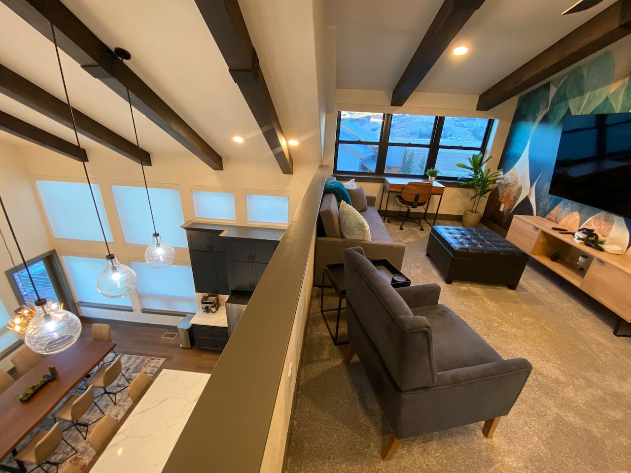 Loft/Game room and Kitchen/Dining area.