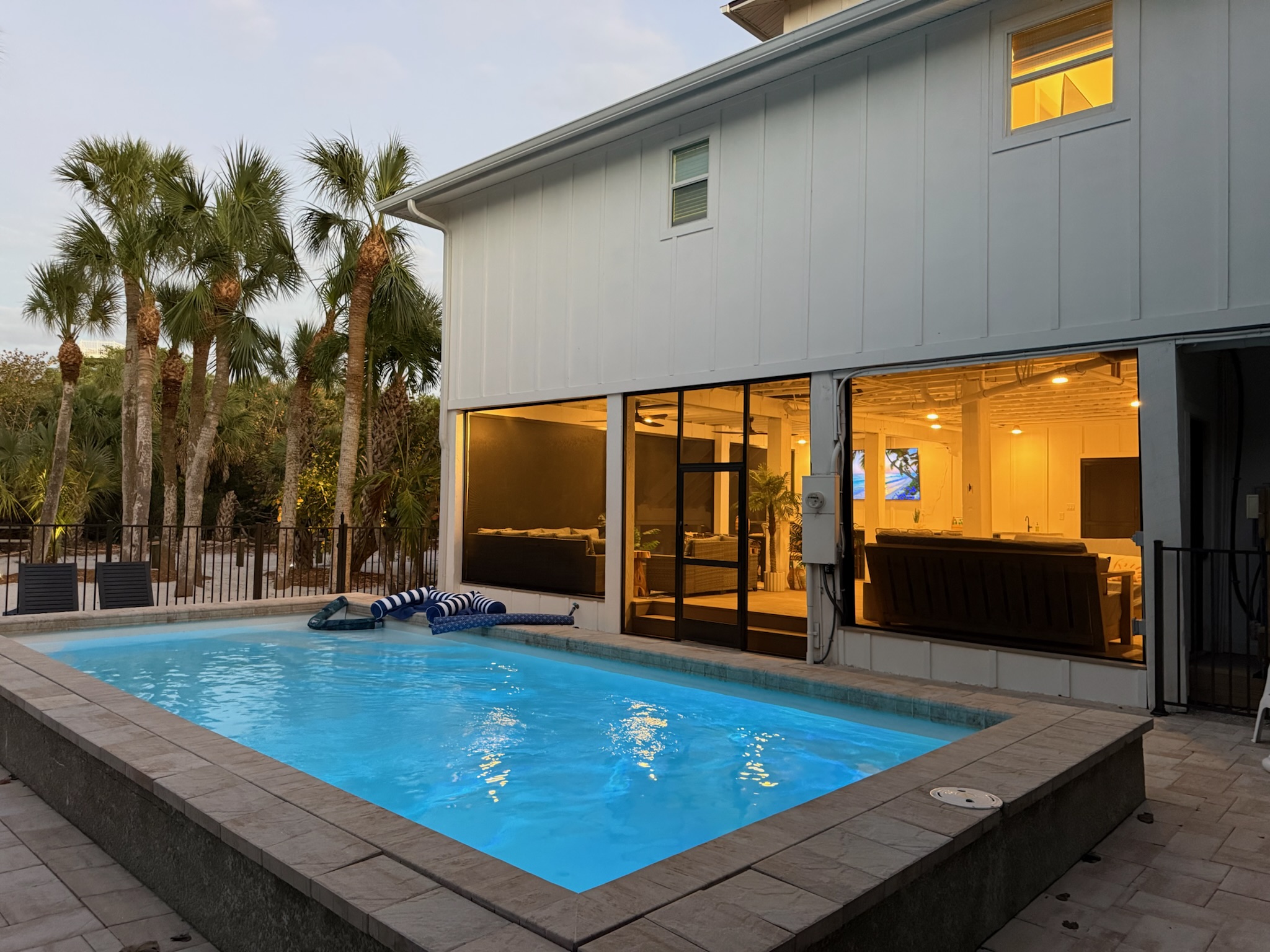 Enjoy the private heated pool any time of the year, day or night