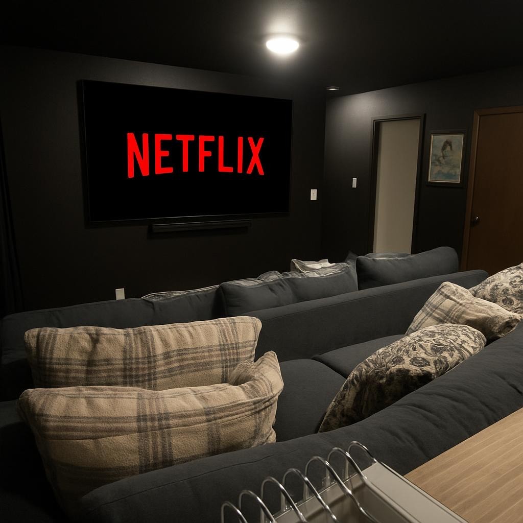 *JUST ADDED: Movie area with multi-level seating, two large couches and an 86” TV with Sonos surround sound