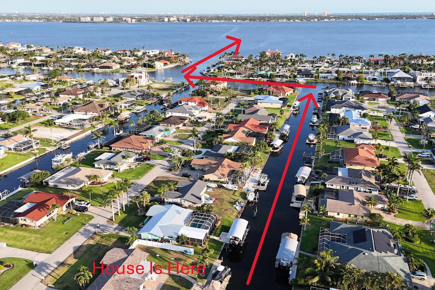 short boat ride to Caloosahatchee River, then Gulf