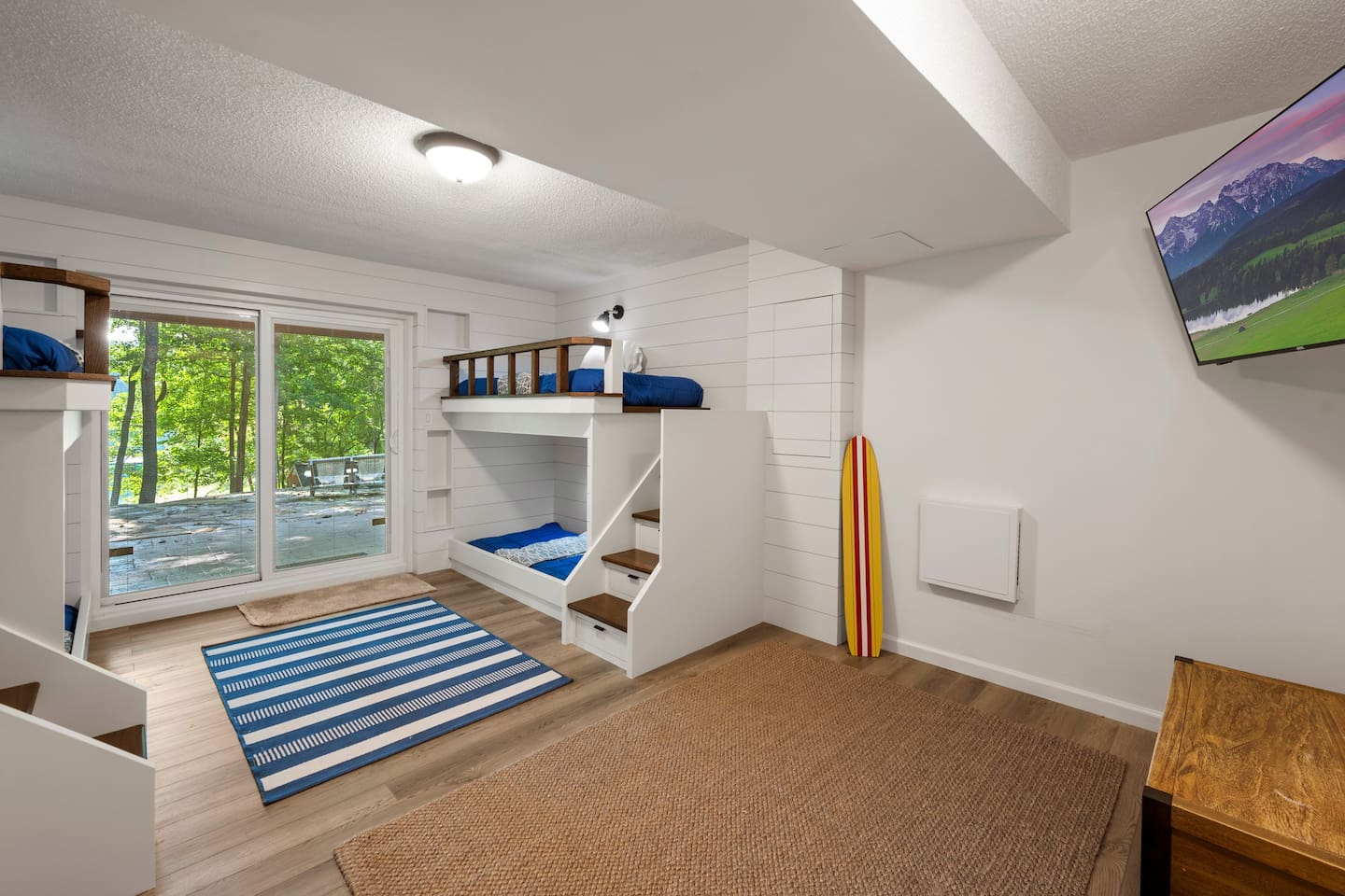 Double twin over twin bunk room
