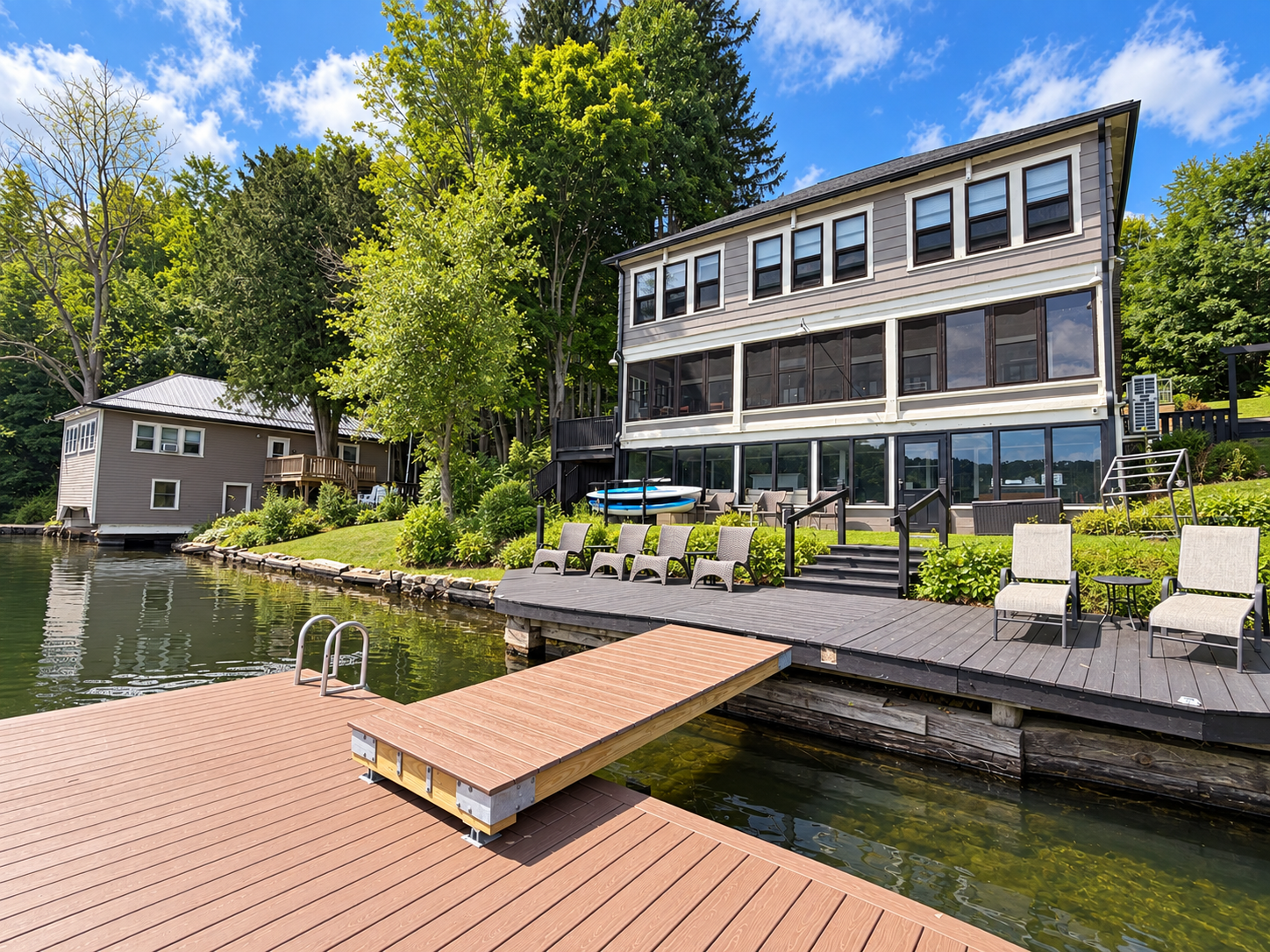 Take advantage of the large dock overlooking the beautiful Goodyear Lake.