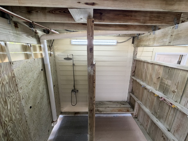 Enclosed Hot/Cold Shower in Garage