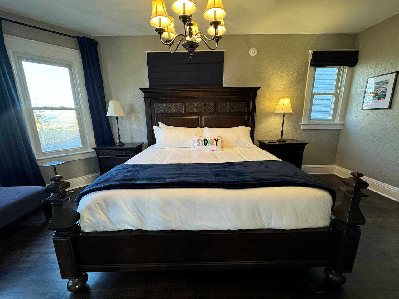 Rest well in your comfortable King Bed in the Main Level Sydney Room.