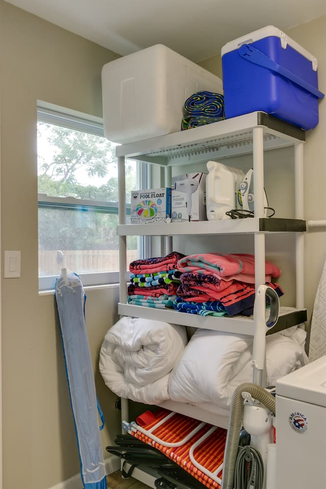 Beach Gear, Iron/Ironing Board and Extra Supplies