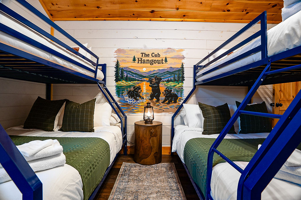 Two double over twin bunk beds in bedroom #4