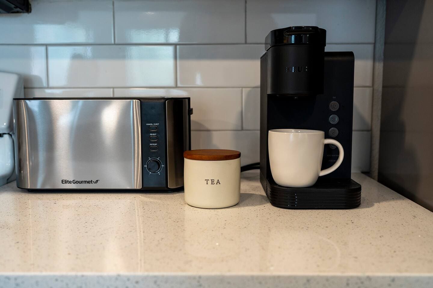 The coffee corner will be everyone's favorite place in the morning.