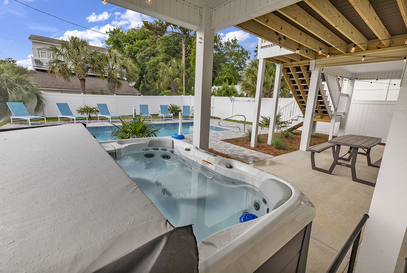 Unwind in style with our commercial-grade hot tub, built for comfort and designed for indulgence. Gather with friends and family as you soak in the bliss of relaxation. 🌟💦 #HotTubHeaven #UltimateComfort