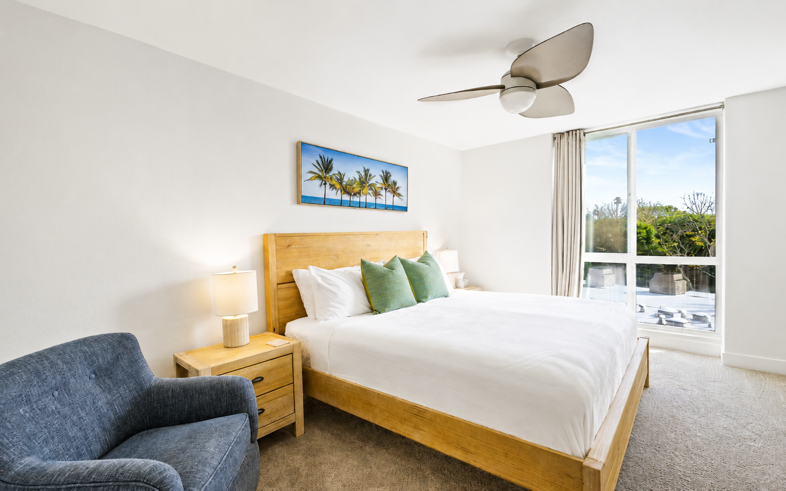 King-size bed and 50-inch smart TV
