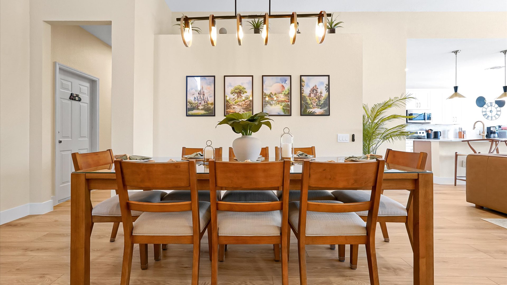 Dining Room: Family dining for 10 within the bright, open-concept living and kitchen area.