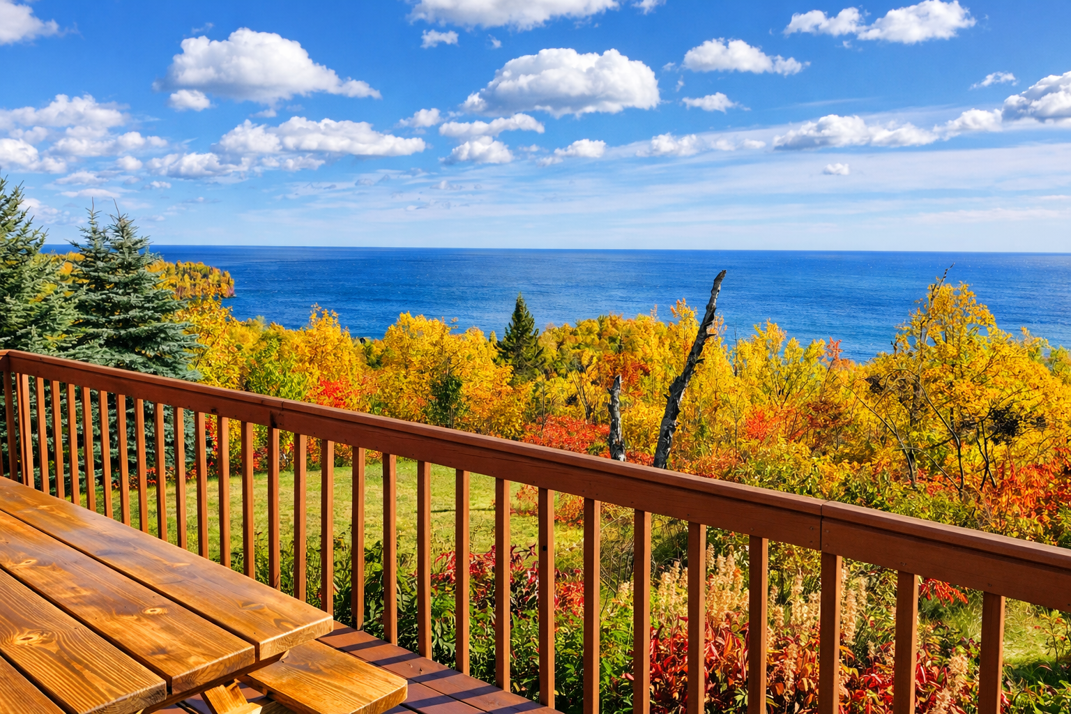 Fall colors are an amazing time to visit, endless views from the deck overlooking Lake Superior’s beauty. Sip coffee, breathe it in, and unwind, just 21 minutes from Split Rock Lighthouse and 25 minutes from Gooseberry Falls State Park.