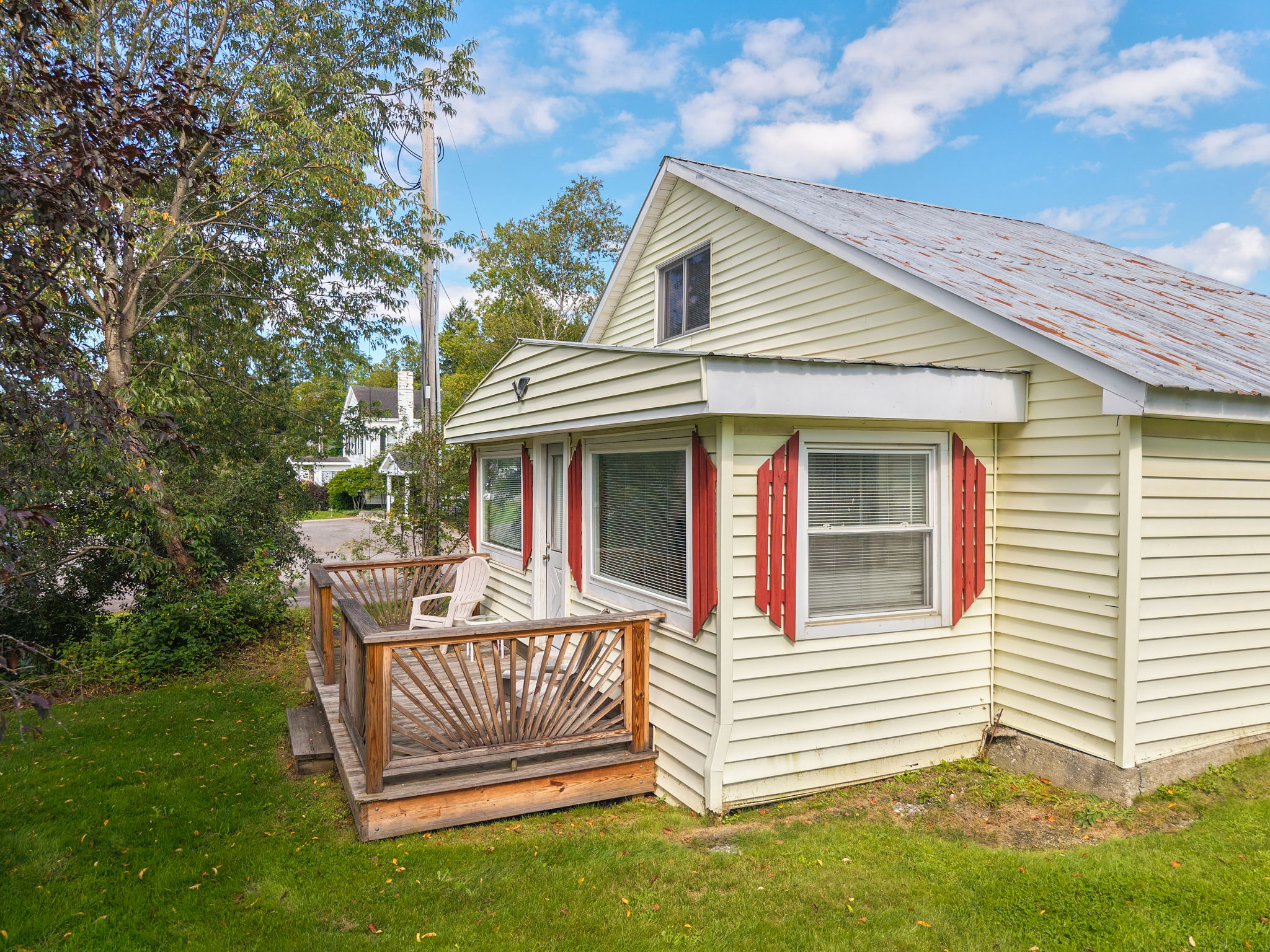 A welcoming front porch adds to the home's country charm.