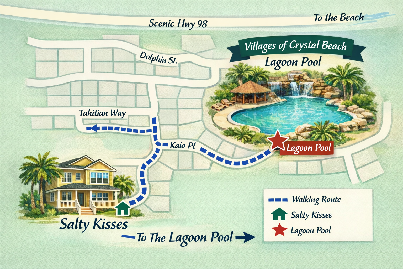 Just a quick walk to the neighborhood pool!