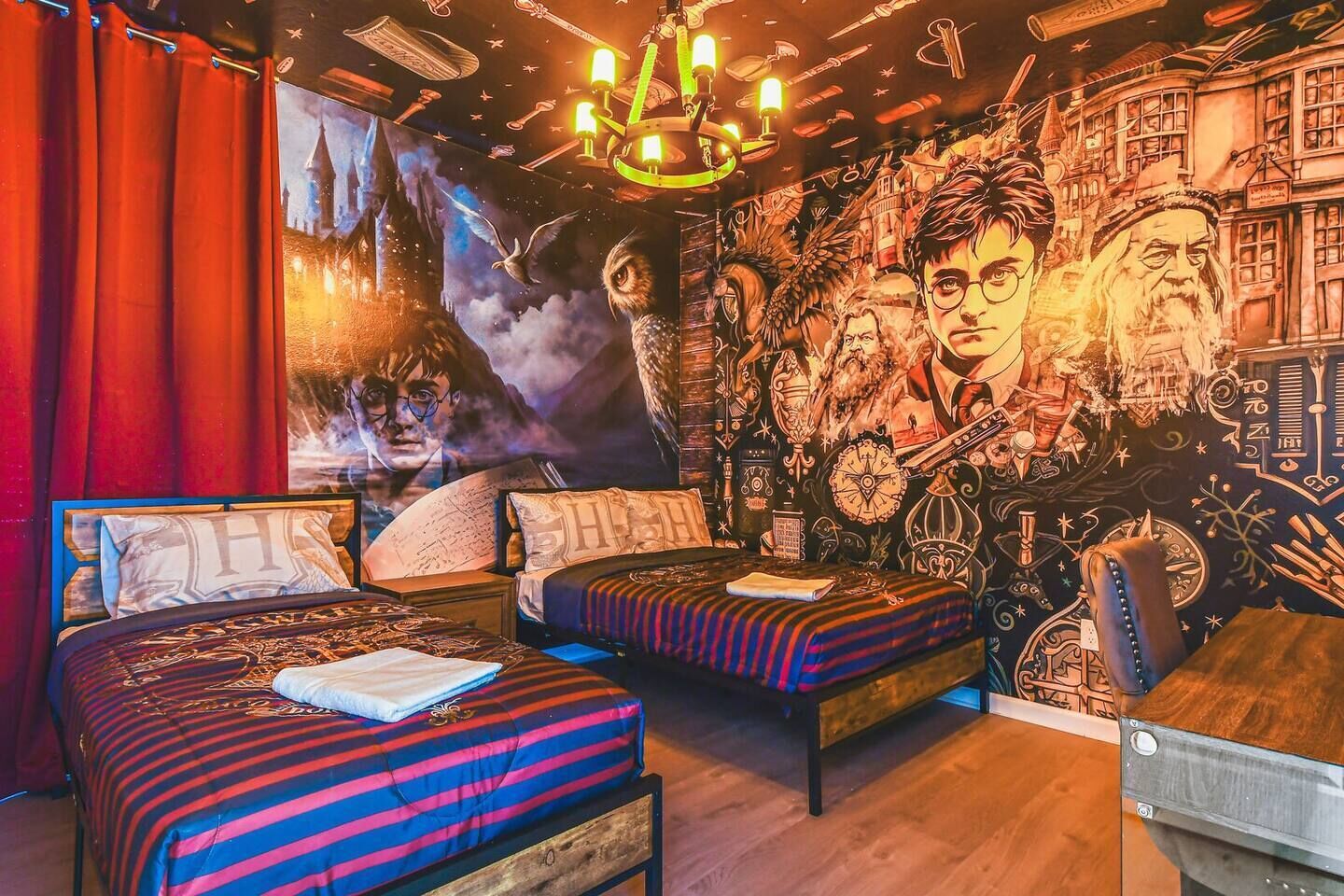 Full bed & twin bed with attached bathroom