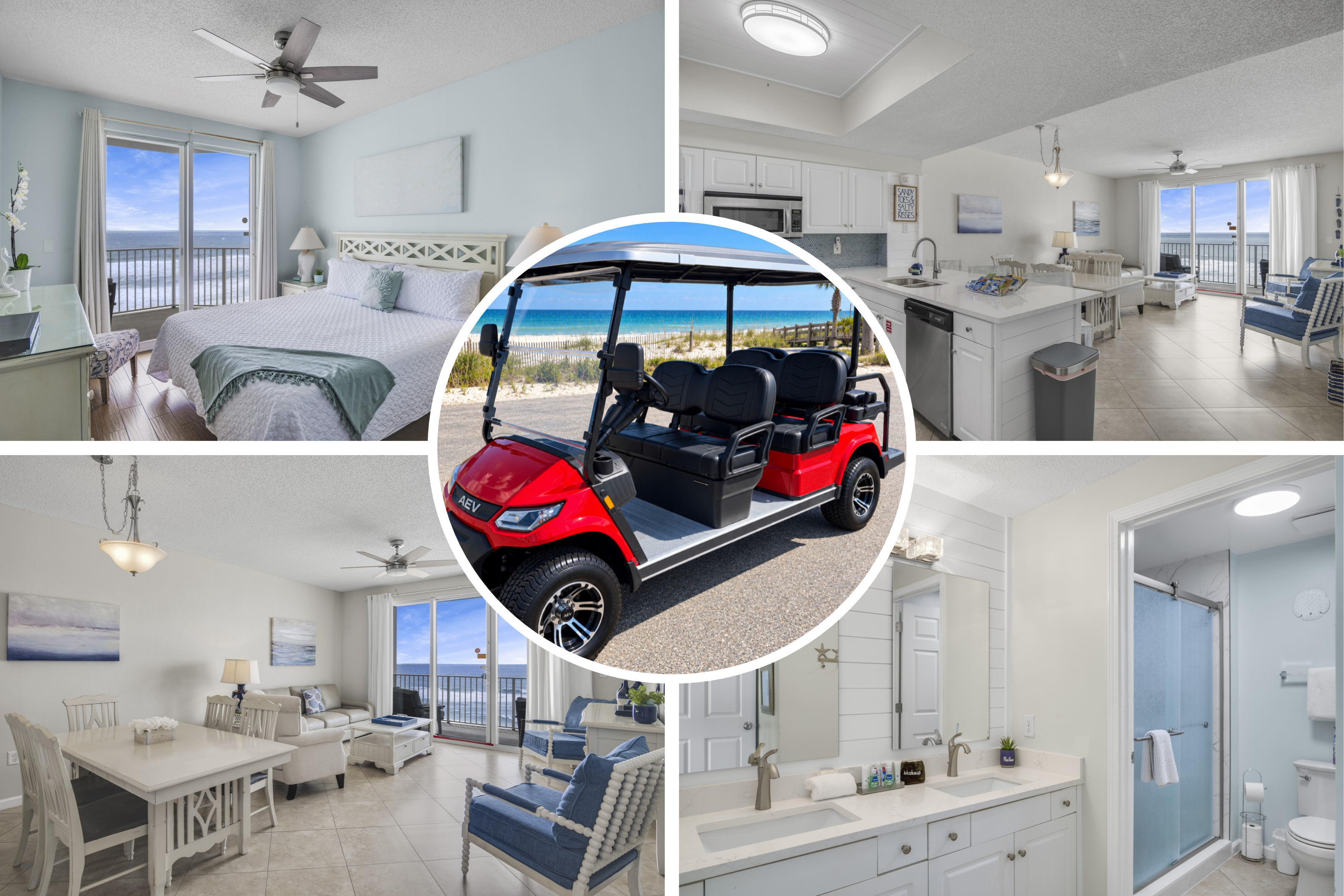 This 7th Floor 2BR/2BA condo at Majestic Sun is updated with a remodeled kitchen, remodeled bathrooms (walk in shower master) and a 6-seater Golf Cart (starting March 1, 2026) -Come and Relax!