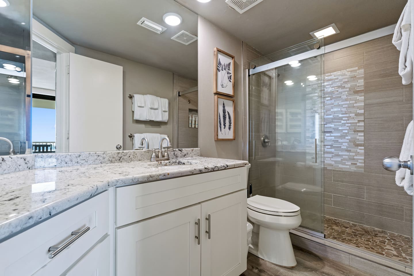 Master Bathroom with Tiled Walk in Shower