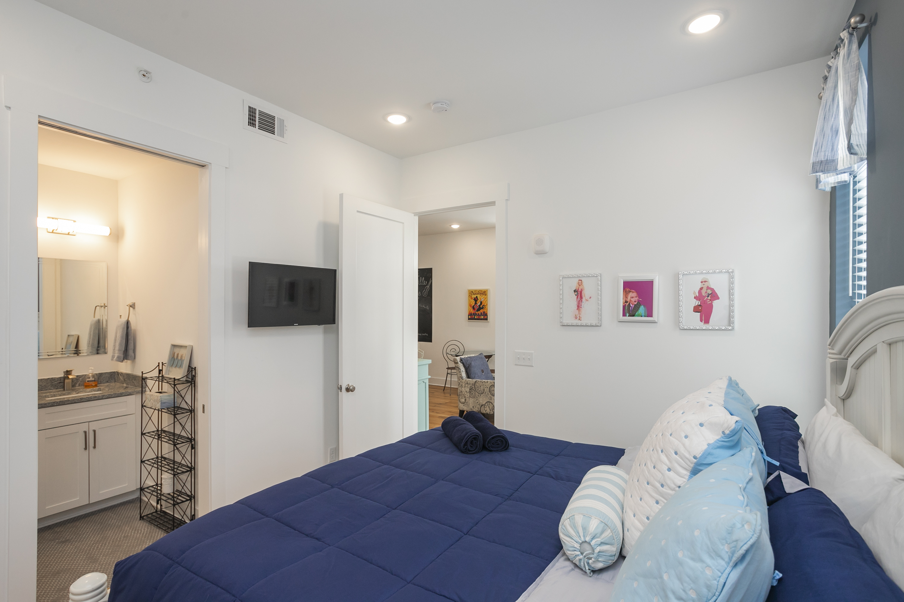 The Reese Room has a beautiful ensuite bath with walk-in shower.