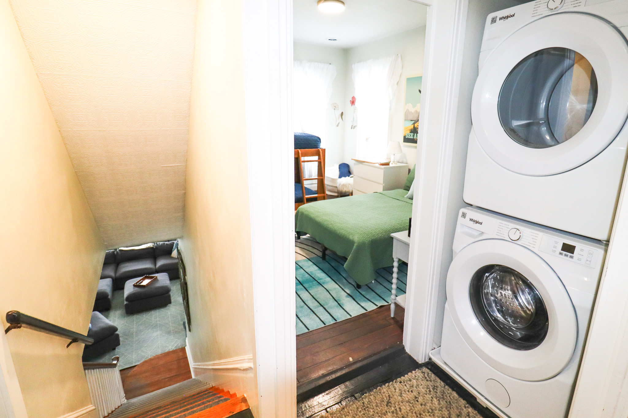 Stackable Laundry in upper closet